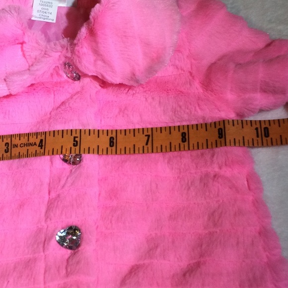 Barbie Pink Girls Muffin Baby Girls  Pink Faux Fur Jacket, 3-6 months - Picture 2 of 6